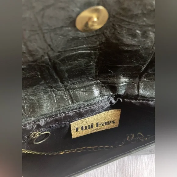 NWT Etui London Dark Green Croc Leather Clutch Crossbody Bag ASO KATE MIDDLETON - Picture 7 of 7